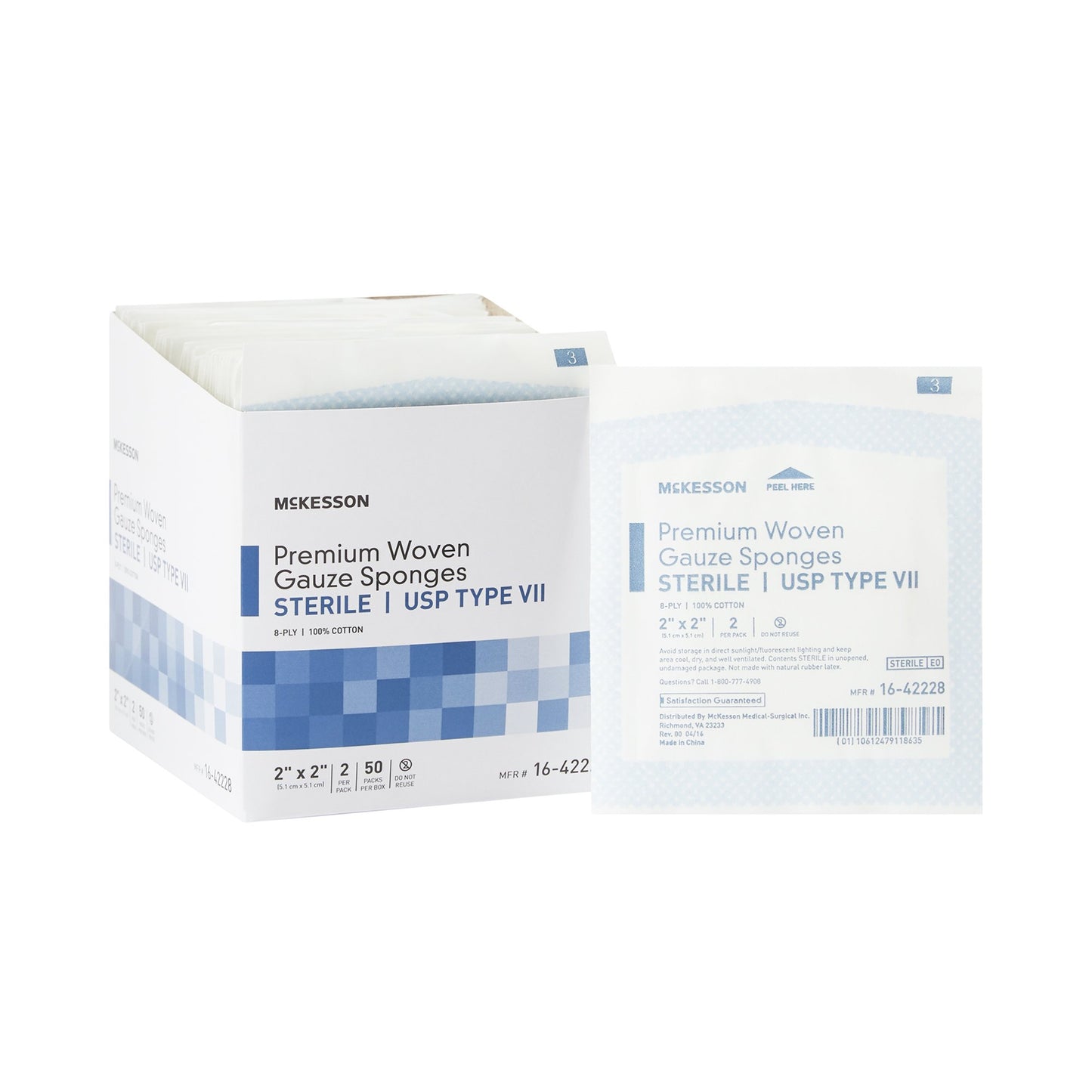 Gauze Sponges 2"x2" 8-ply Sterile