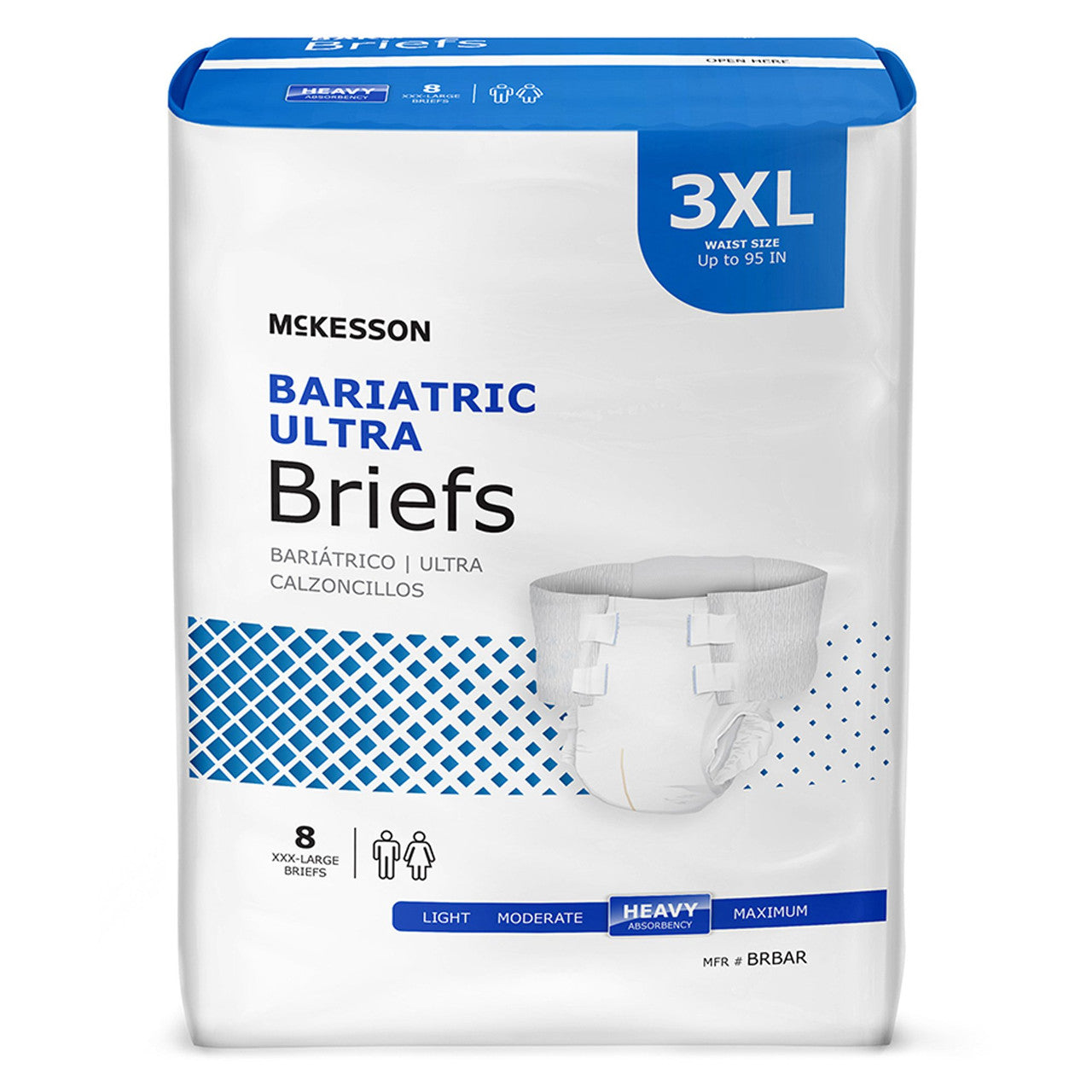 Incontinence Brief McKesson Ultra Bariatric Adult 3X-Large Unisex Disposable Heavy Absorbency "78-95"