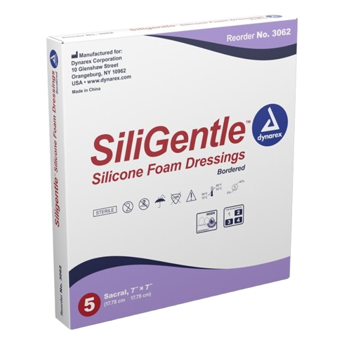 Dynarex SiliGentle Non-Bordered Silicone Foam Dressing (4” x 4” )
