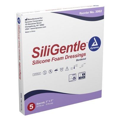 Dynarex SiliGentle Non-Bordered Silicone Foam Dressing (4” x 4” )