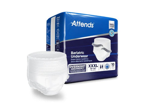 Unisex Adult Absorbent Underwear Attends® Bariatric Pull On with Tear Away Seams 2X-Large Disposable