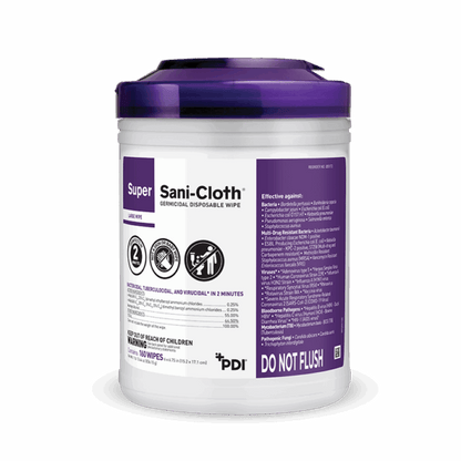 Super Sani-Cloth Germicidal Large Canister Purple Lid 160's