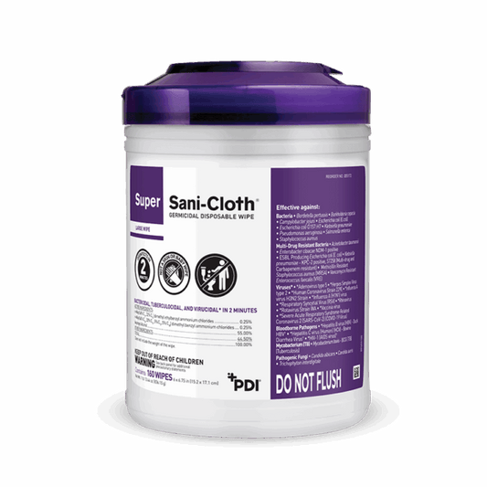 Super Sani-Cloth Germicidal Large Canister Purple Lid 160's