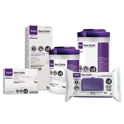 Super Sani-Cloth Germicidal Large Canister Purple Lid 160's