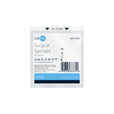 Surgical Gauze Sponge - Sterile 2's, 12 Ply, 3" x 3"