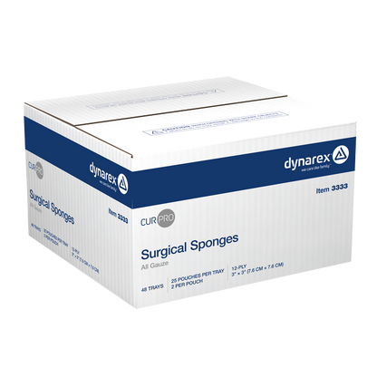 Surgical Gauze Sponge - Sterile 2's, 12 Ply, 3" x 3"
