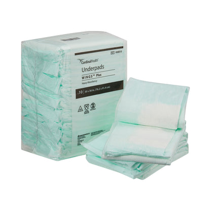 Underpad Wings Plus Heavy Absorbency 30"x 36" - 10ea/pk 5pk/cs